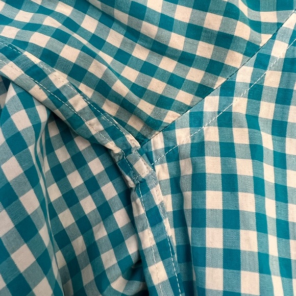 J. Crew Teal Gingham Button Down Shirt - Picture 4 of 6